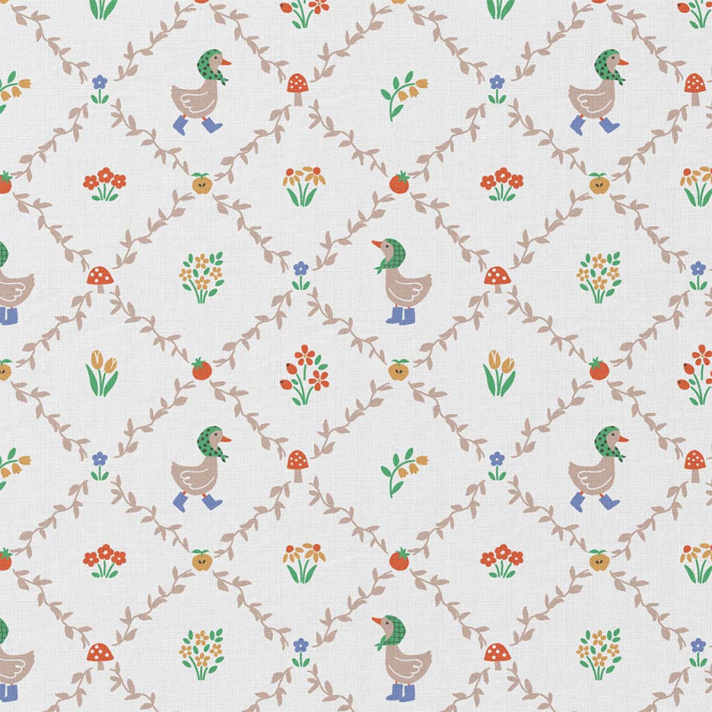 Printed Cotton HAGA White / Red